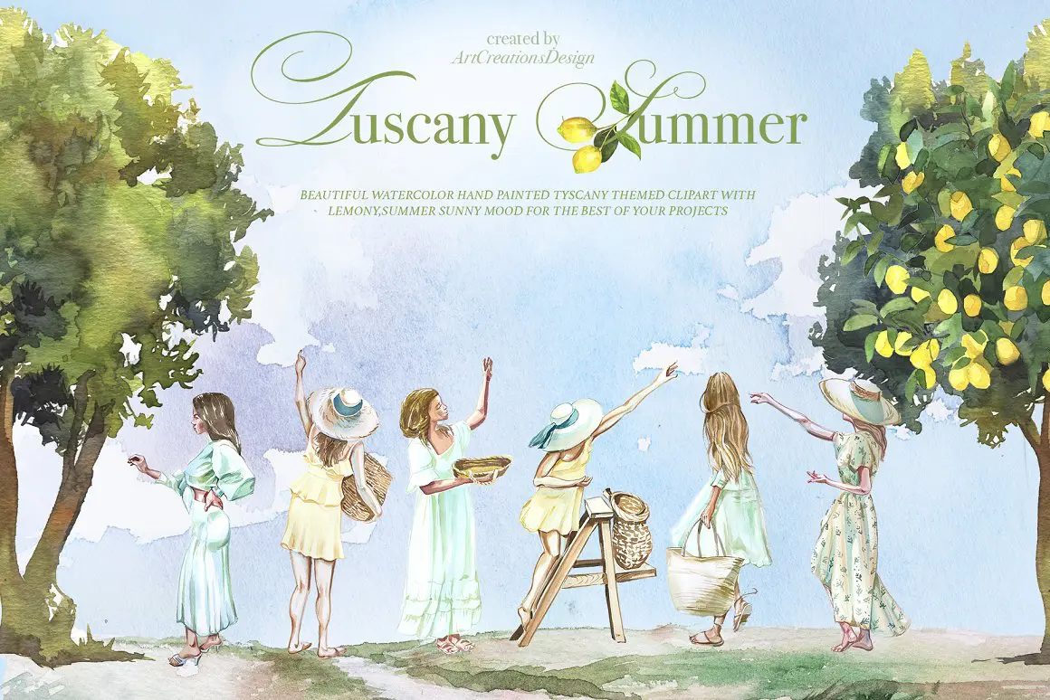 Summer Watercolor Clipart