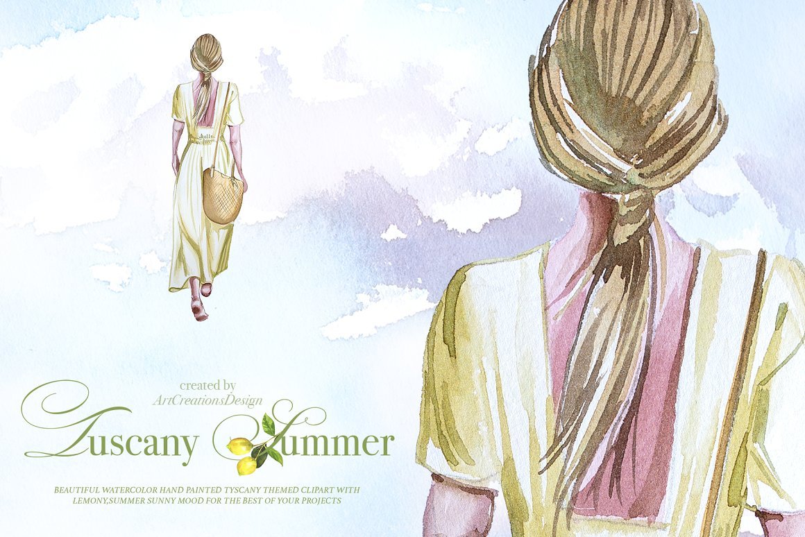 Summer Watercolor Clipart