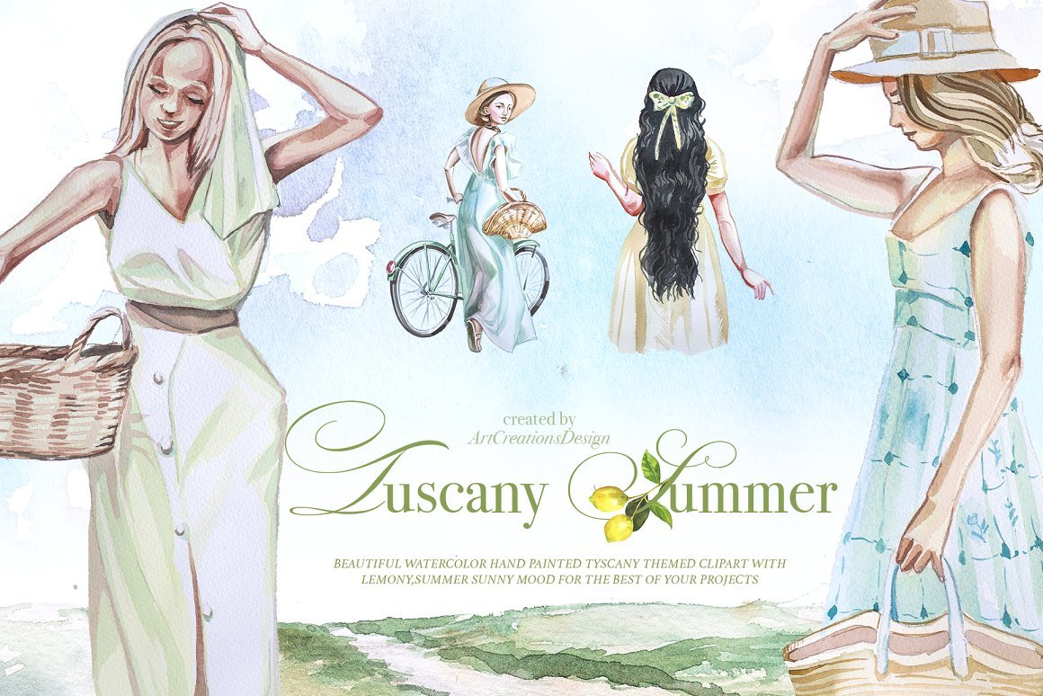 Summer Watercolor Clipart
