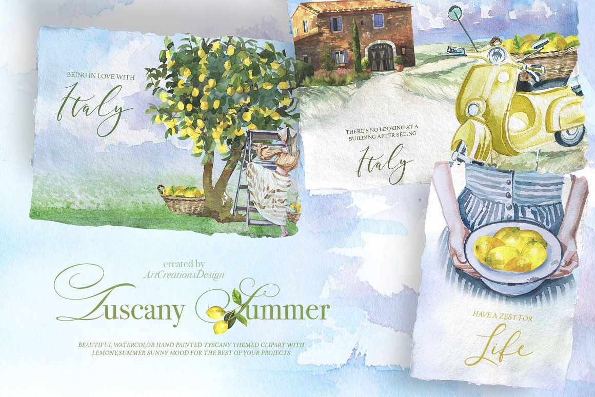 Summer Watercolor Clipart