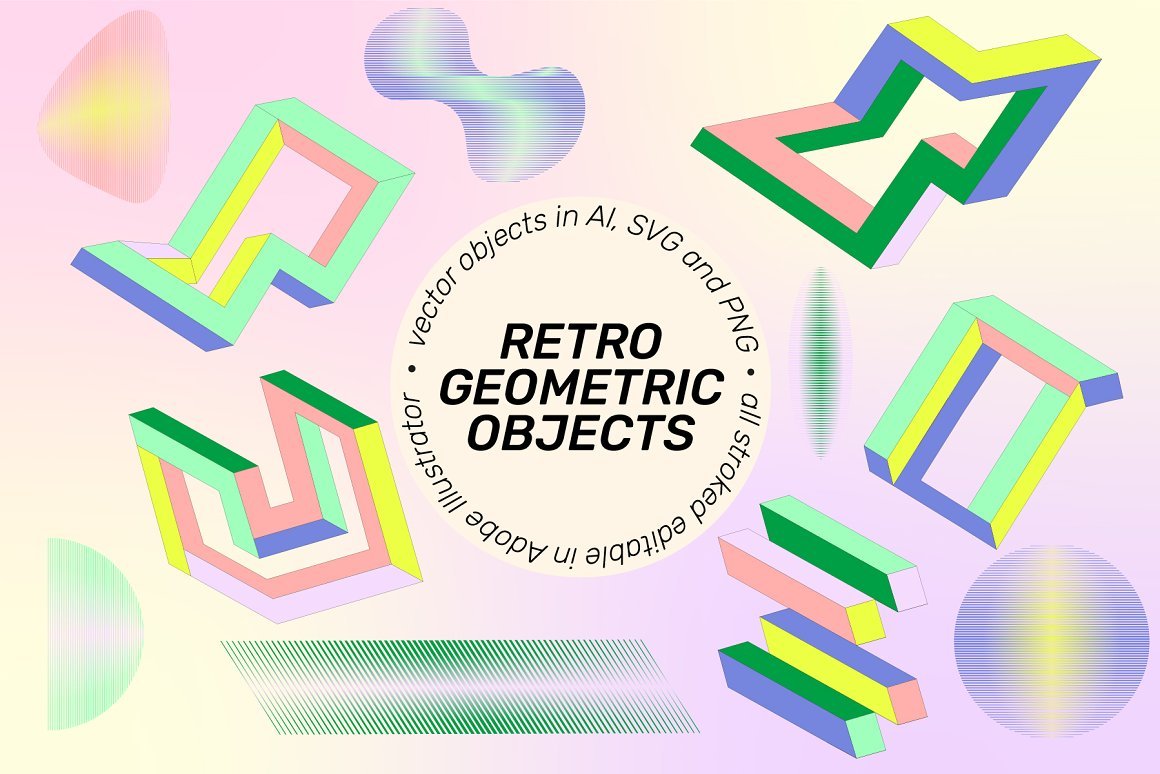 Retro Geo Clipart