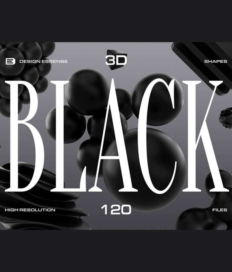 3D Black Shapes Collection