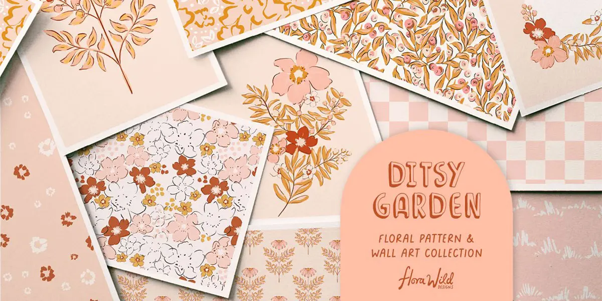 Retro Floral Patterns & Wall Art