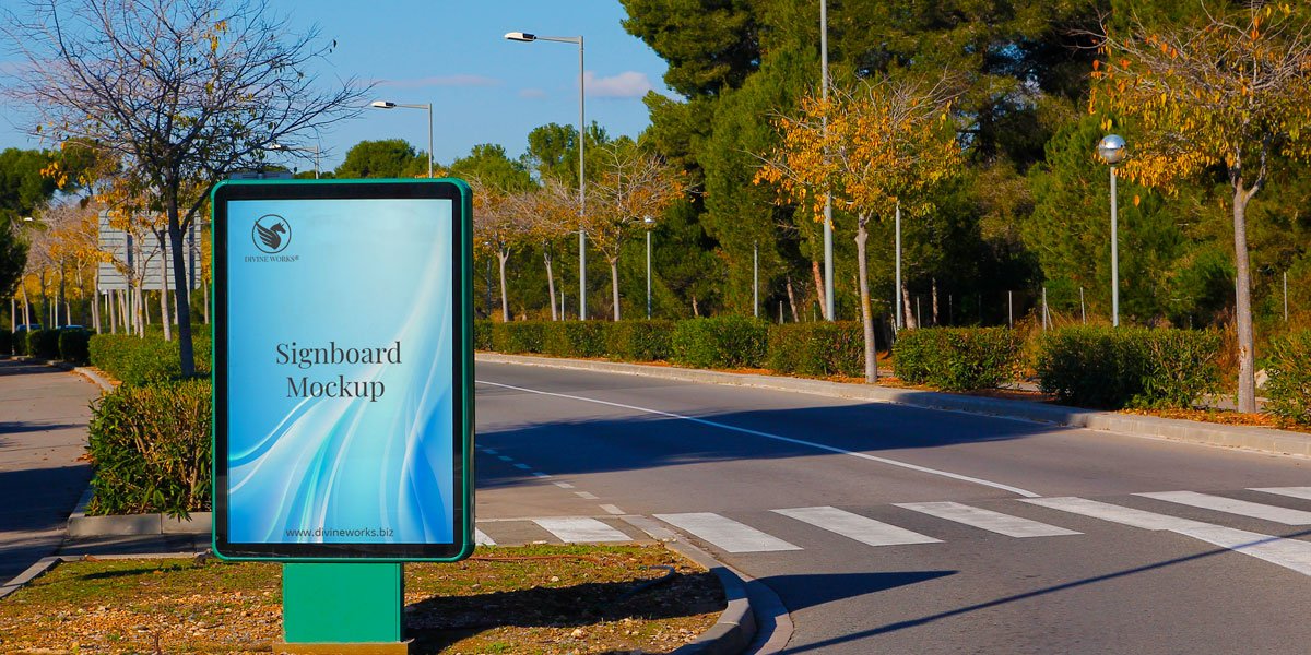 Signboard Mockup PSD Free Download
