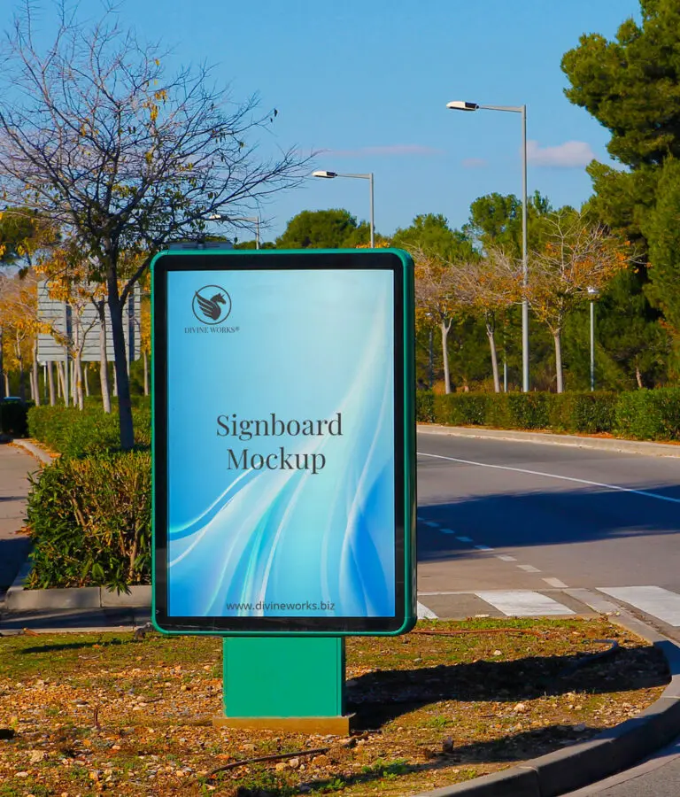 Signboard Mockup PSD Free Download