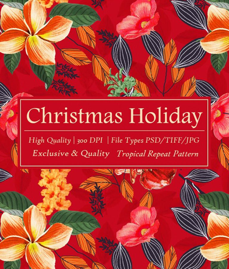 Christmas Holiday Floral Patterns