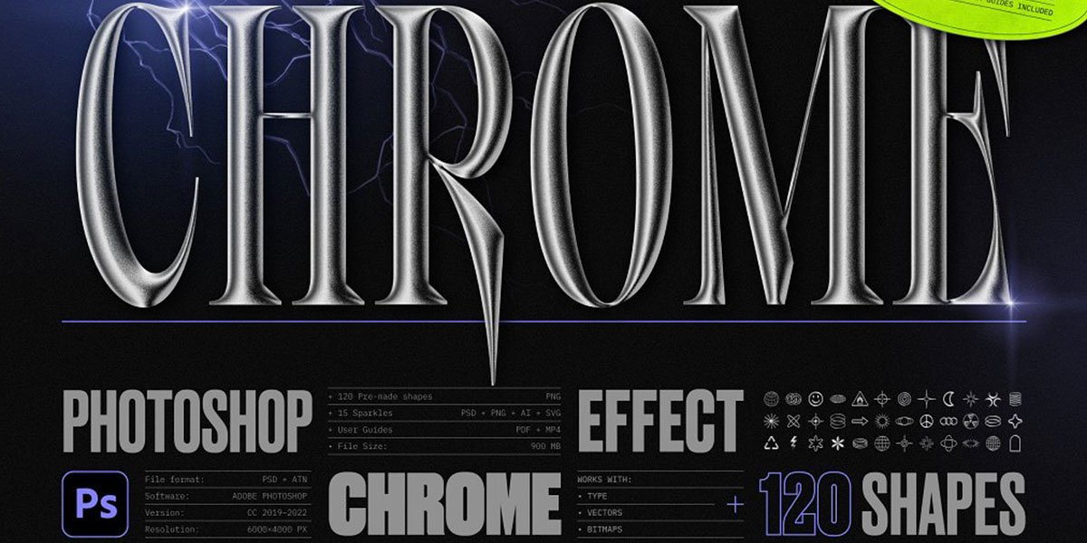 3D Chrome Photoshop Effect