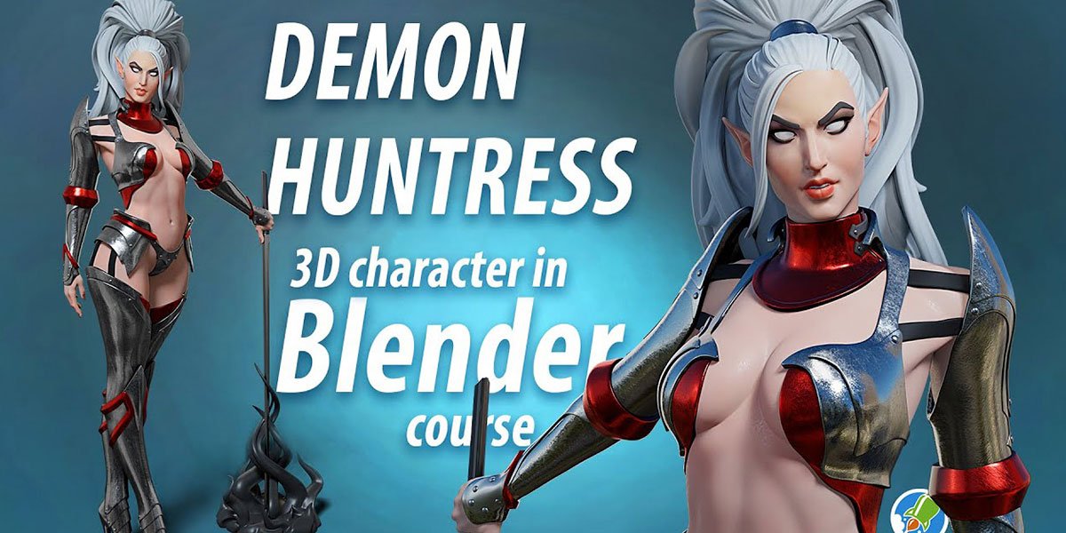Demon Huntress in Blender course