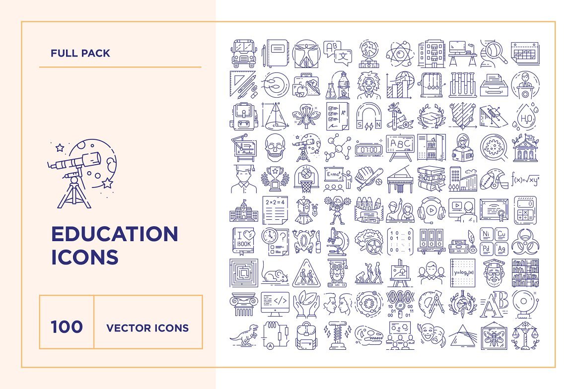 Education and Science Icons Set