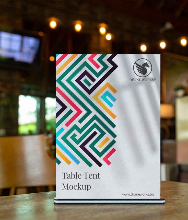 Free Table Tent Mockup PSD