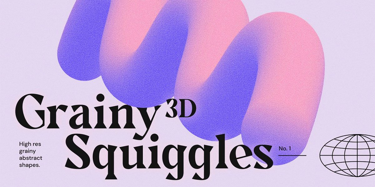Grainy Textured 3D Squiggles