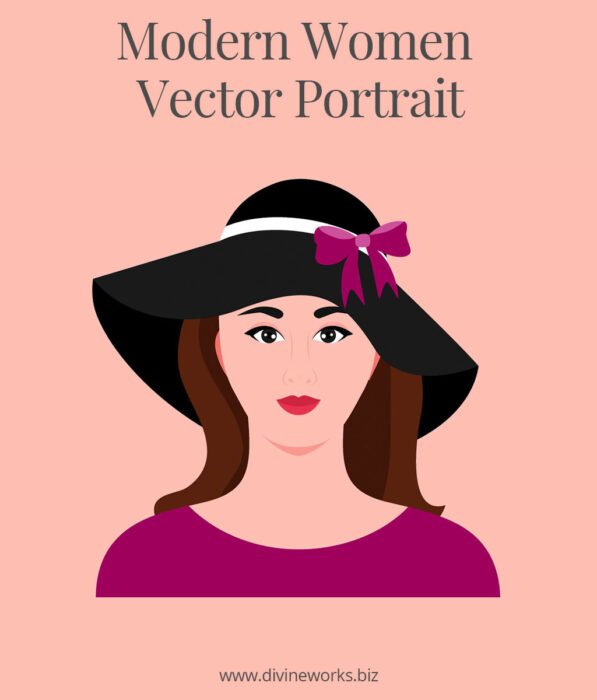 Modern Women Vector Portrait