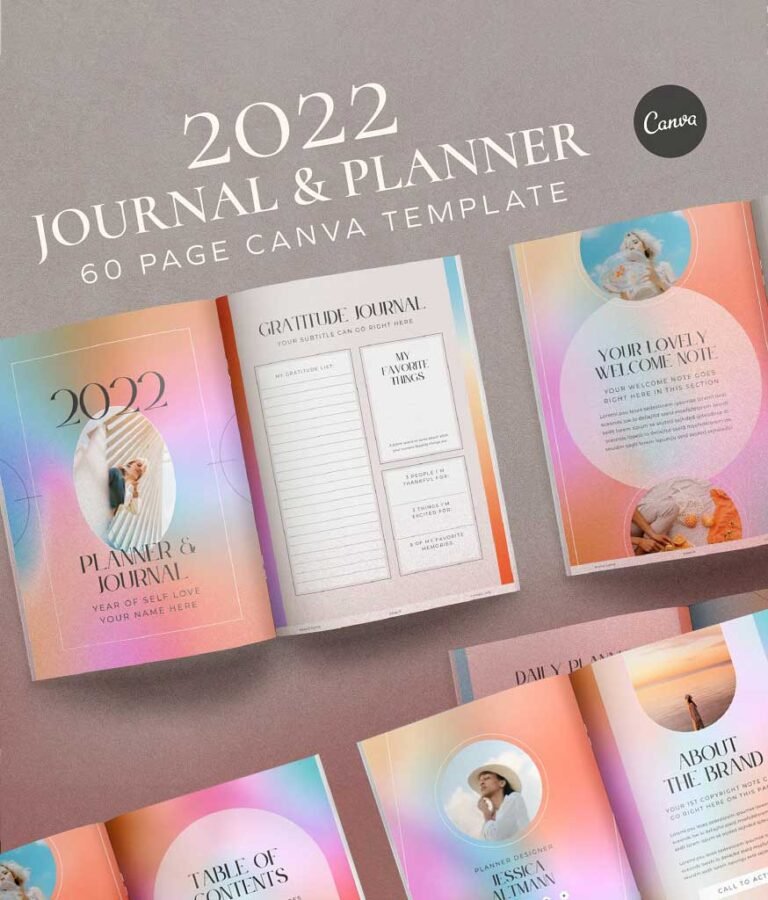 journal planner Canva Template