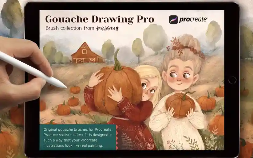 Gouache Drawing Procreate Brushes