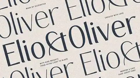 Elio and Oliver modern chic sans serif font