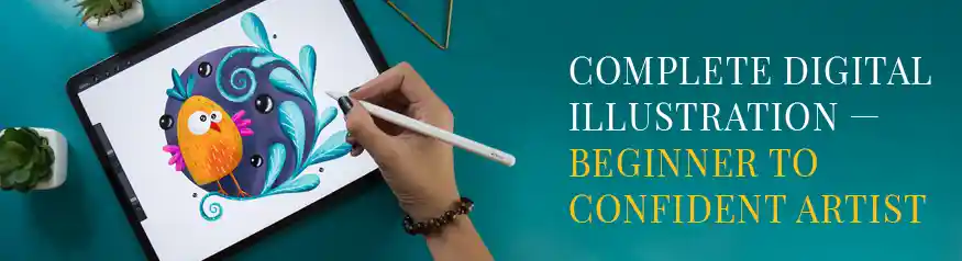 Digital illustration online course for beginners on Udemy 2026