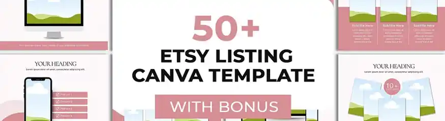 50 Etsy Listing Canva Template Set by Waliullah Solutions Creative Market