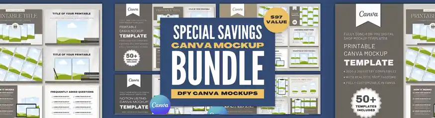 Etsy Listing Mockup Canva Bundle by Designs by Darowan on Creative Market