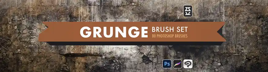 Grunge Brush Set by Zsolt Kosa Art — texture brushes for Clip Studio Paint and Photoshop