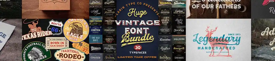 Huge Vintage Font Bundle by Pasha Larin