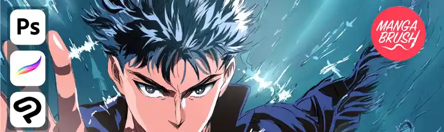 Shonen Manga Brushes for Procreate by mangabrush