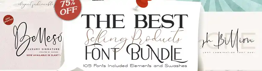 Haksen best selling font bundle script Creative Market